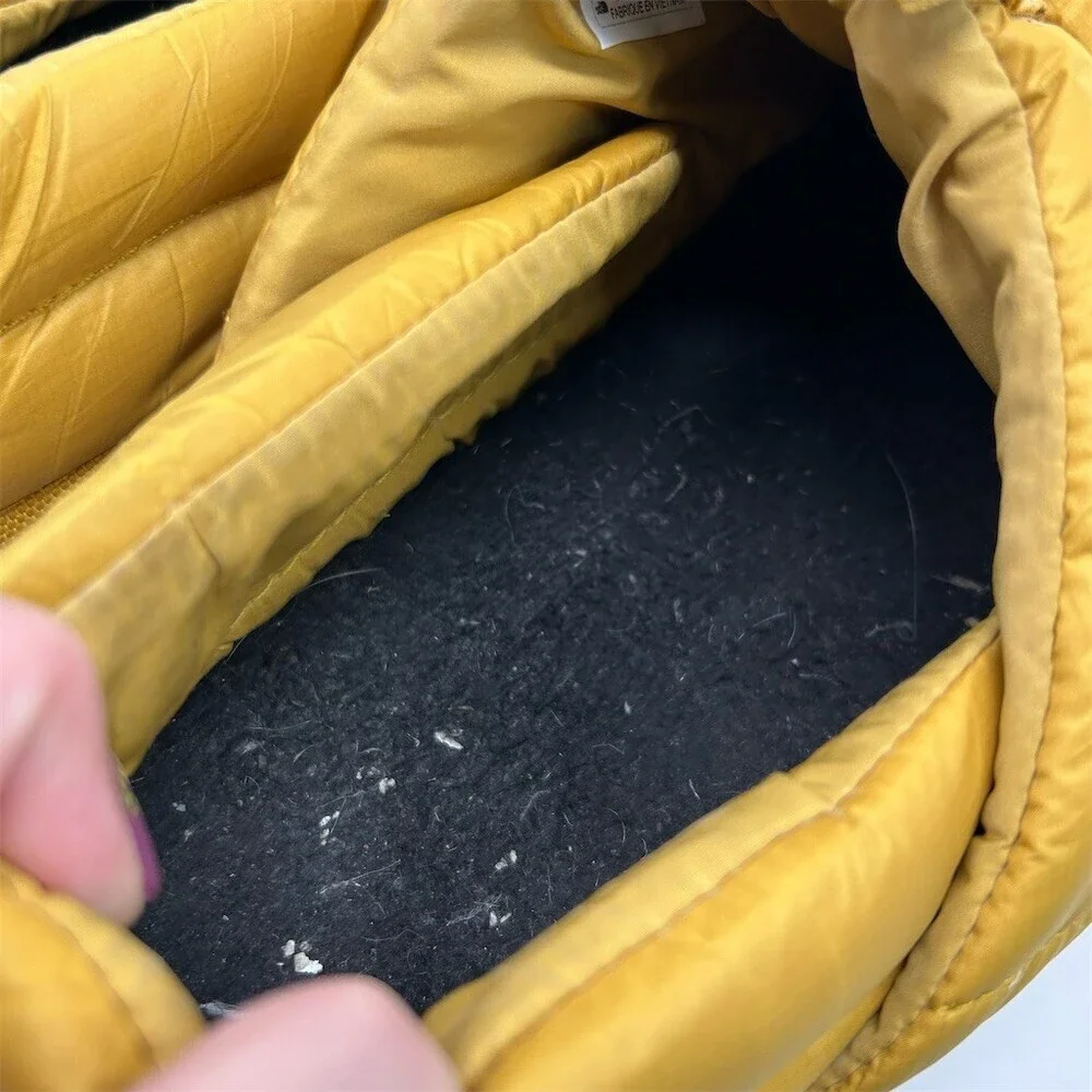 The North Face Nuptse Mule Slippers Unisex Mustard Yellow Insulated Camp Size 13